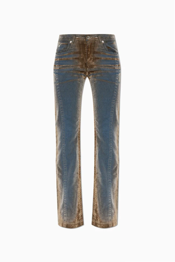 BROWN Jeans with velvet ‘Flock’ finish