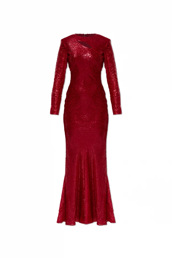 ROT Kleid mit Lurex-Faden
