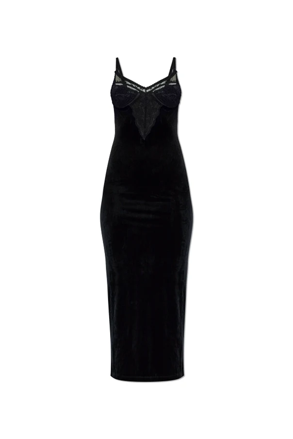 BLACK Velvet dress with straps