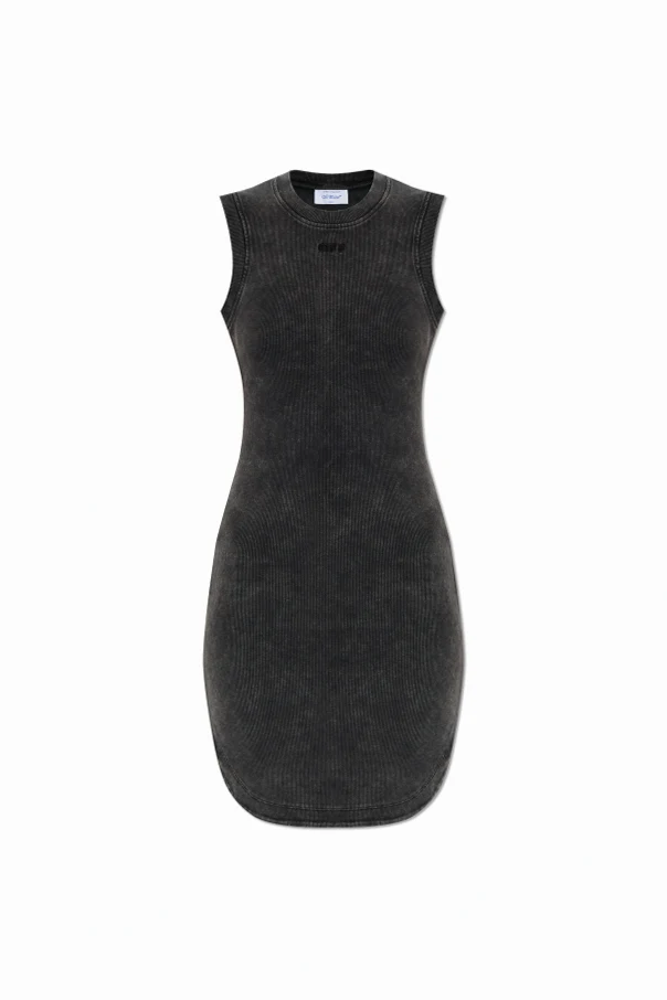 GRAU Geripptes Kleid