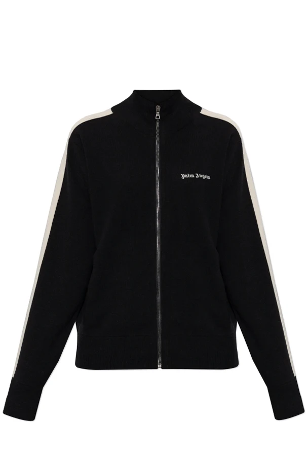SCHWARZ Cardigan mit aufgesticktem Logo