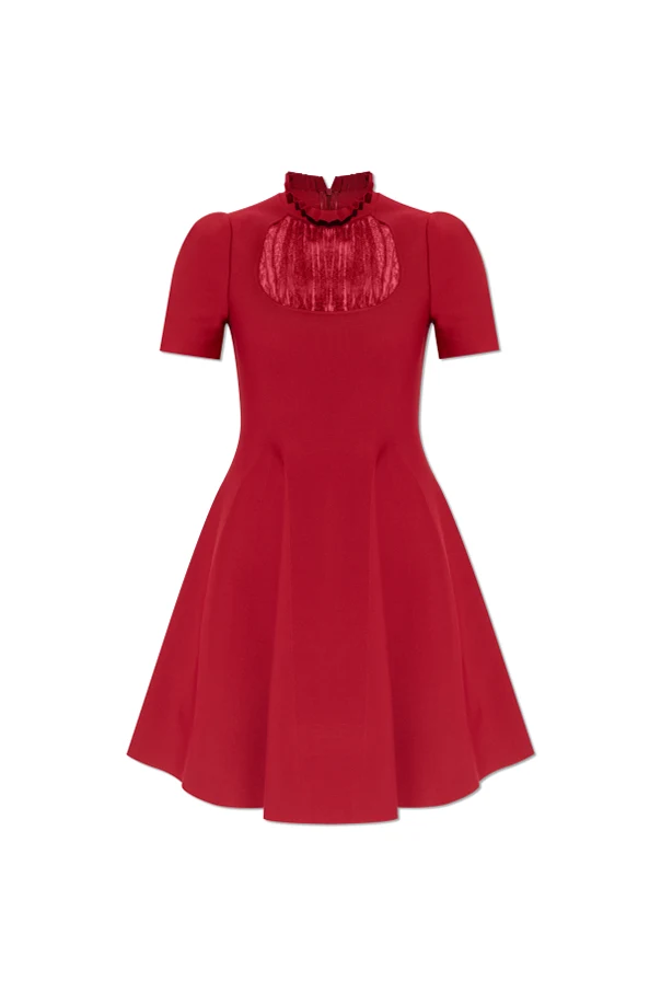 ROT Kleid mit Stehkragen