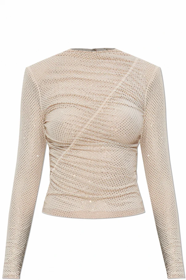 cream Top with shimmering crystals