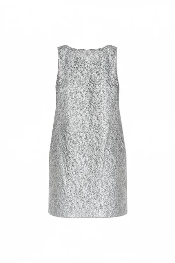 SILBER Ärmelloses kurzes Kleid
