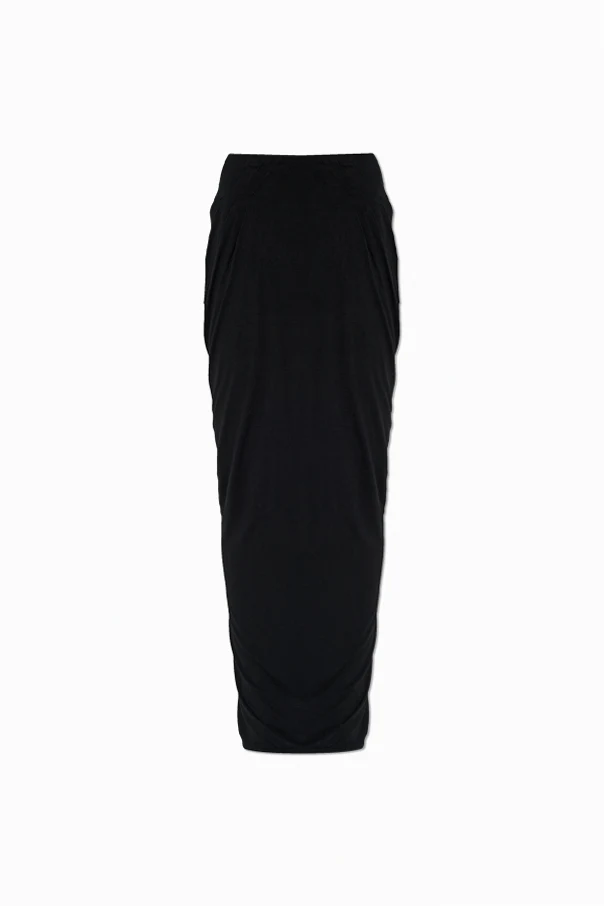 BLACK Long skirt with draping