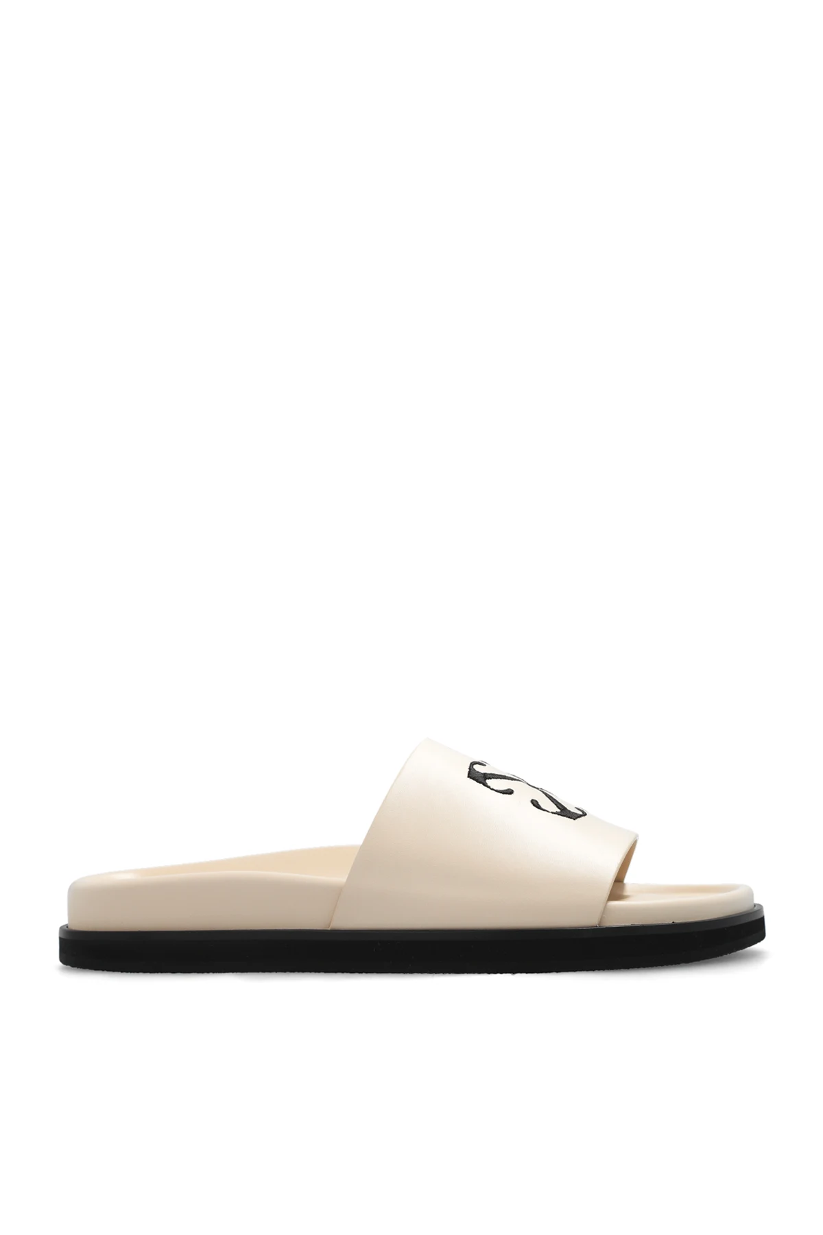 ‘Arrow’ leather slides