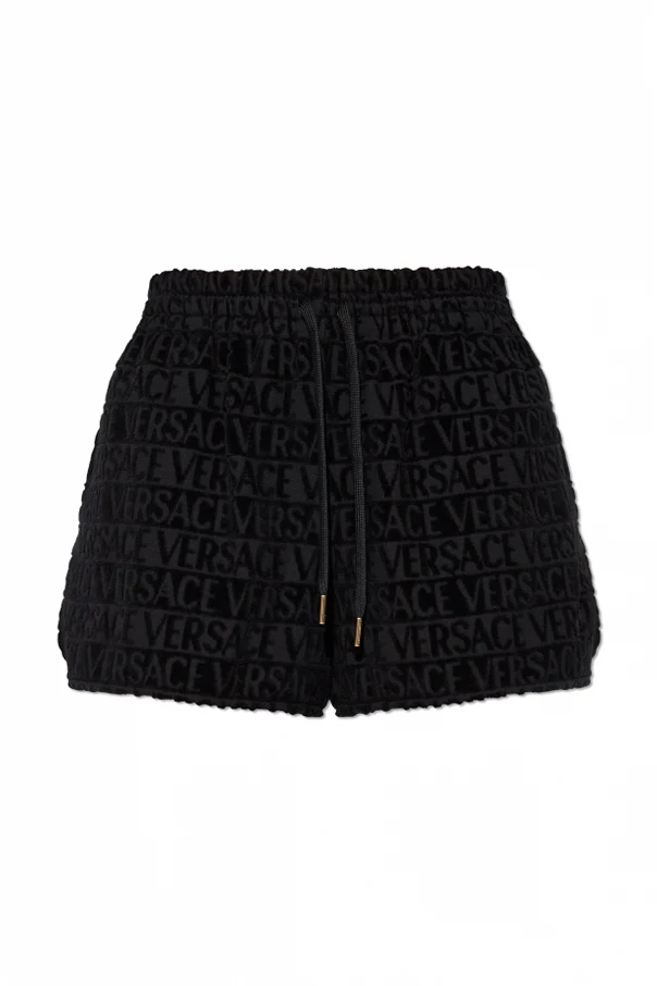 SCHWARZ Shorts mit Logo