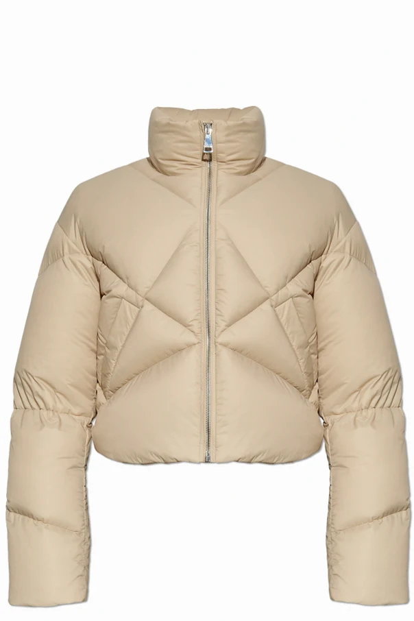 beżowy Ocieplana kurtka ze stójka