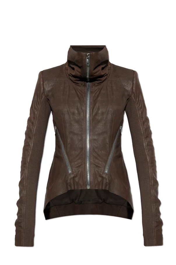 BRĄZOWY Skórzana kurtka ‘Naska’