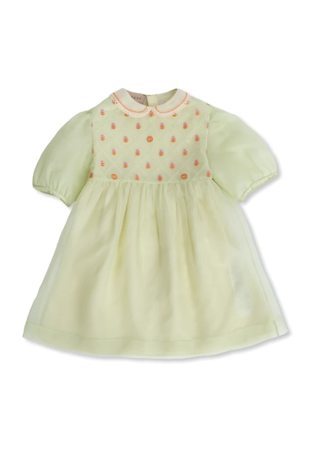 GREEN Double-layer dress