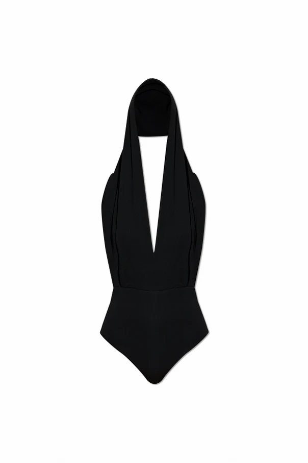 CZARNY Body z odkrytymi plecami