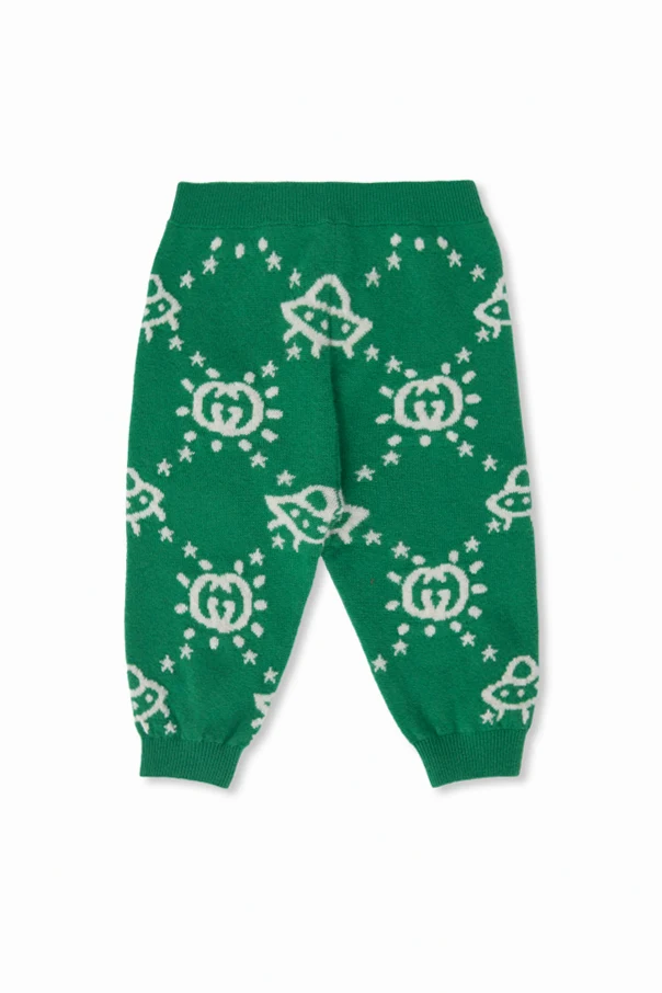 GREEN Trousers with monogram