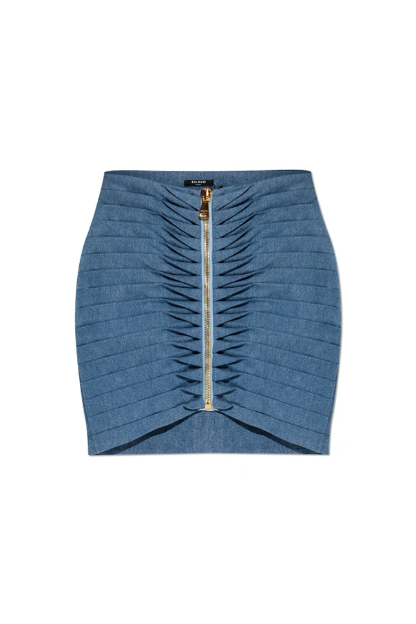 BLUE Denim skirt with darts
