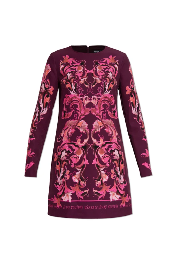 BURGUNDER Kleid mit "barocco"-Print