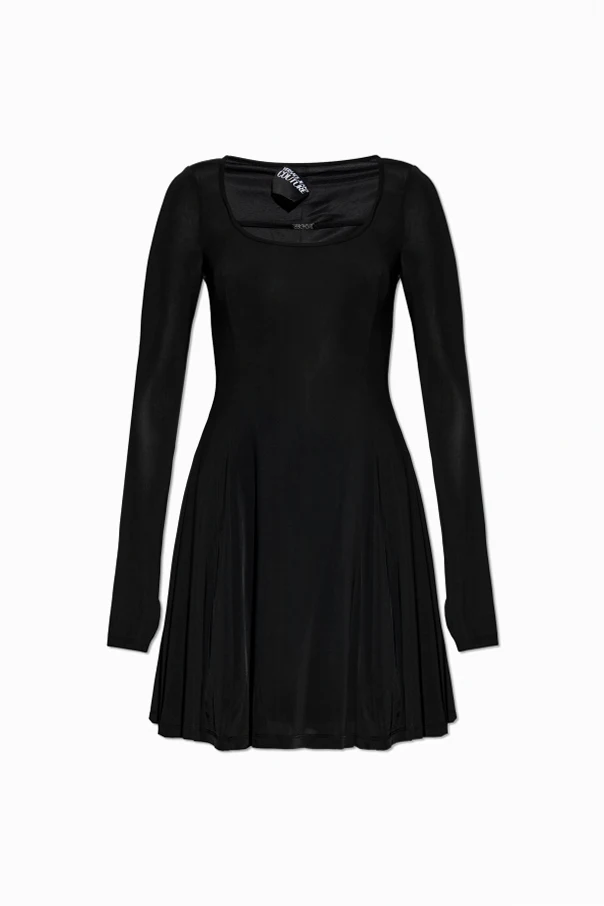 SCHWARZ Kleid mit langen Ärmeln