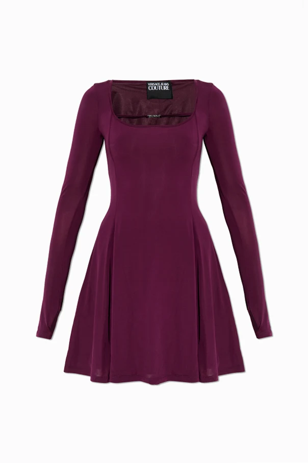 BURGUNDER Kleid mit langen Ärmeln