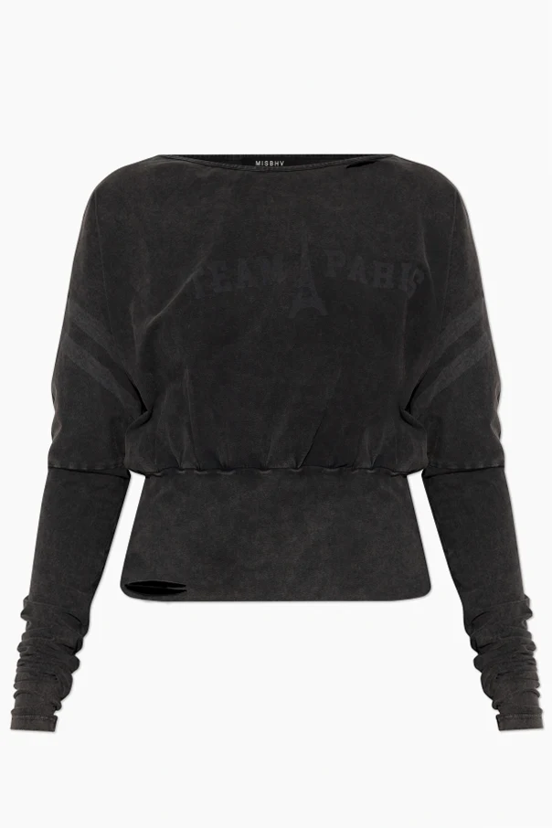 SCHWARZ T-Shirt mit Logo