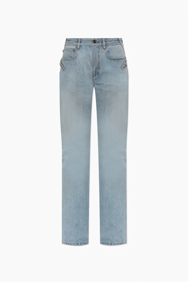 jasnoniebieski Jeansy z efektem `vintage`
