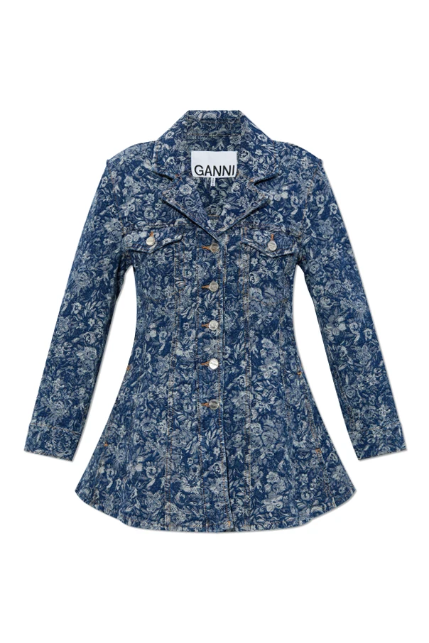 BLAU Jacquard-Jeansblazer