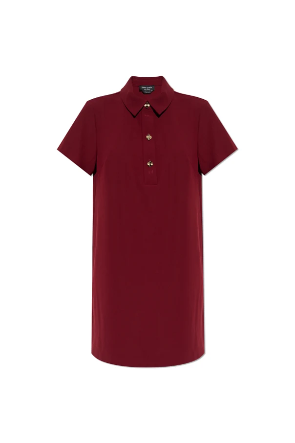 BURGUNDER Kleid mit Polokragen