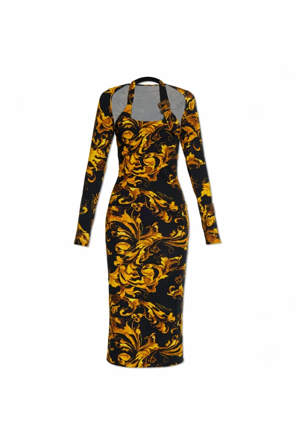 YELLOW  Dress with "barocco" print