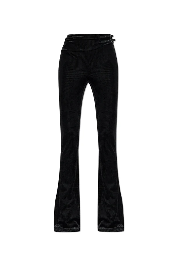 BLACK Velvet pants with flared legs