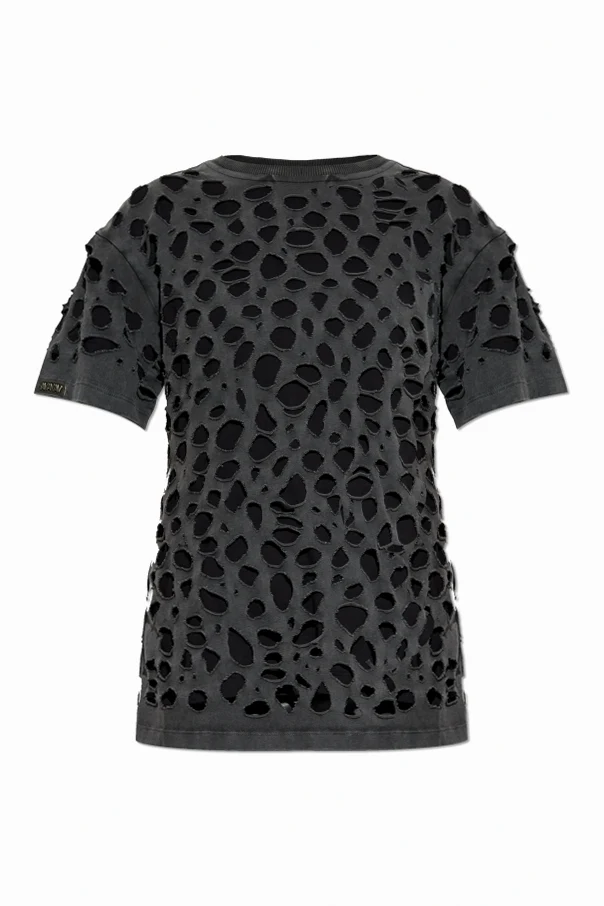 SCHWARZ T-Shirt mit Cut-Outs