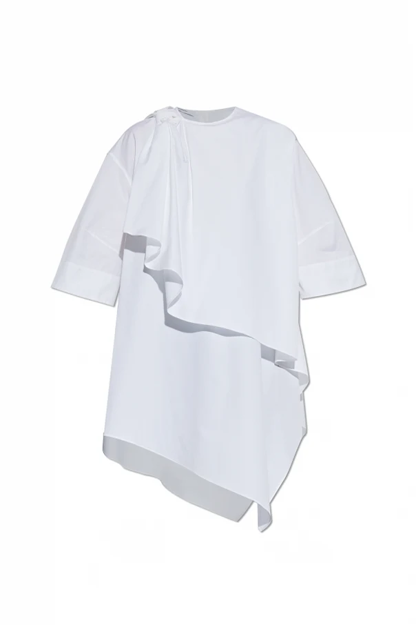 WEISS Kleid mit Schleife auf der Schulter