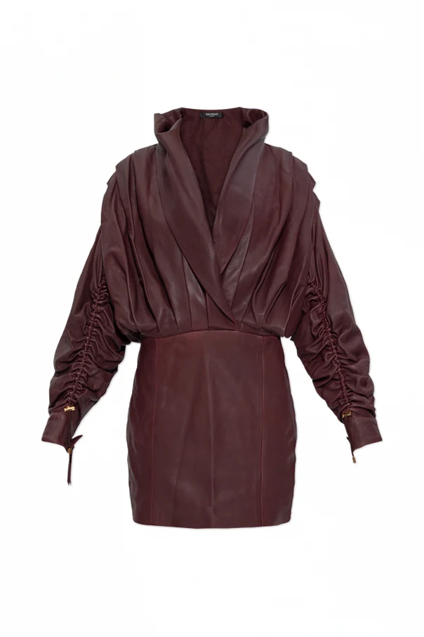 BURGUNDER Lederkleid