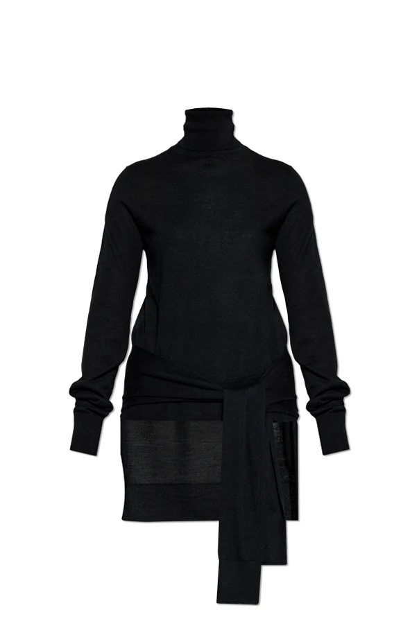 SCHWARZ Turtleneck mit asymmetrischem Schnitt