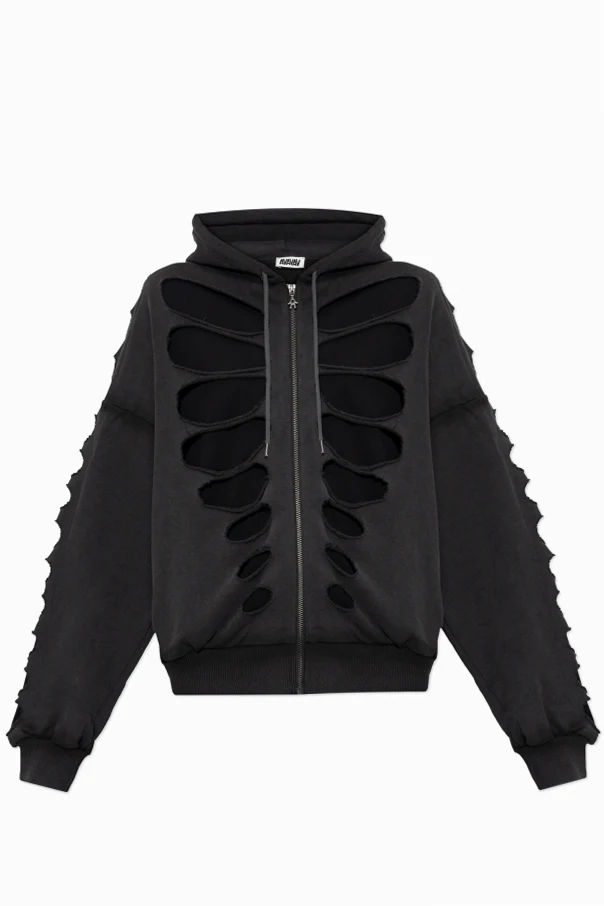 SCHWARZ Sweatshirt mit Cut-Outs