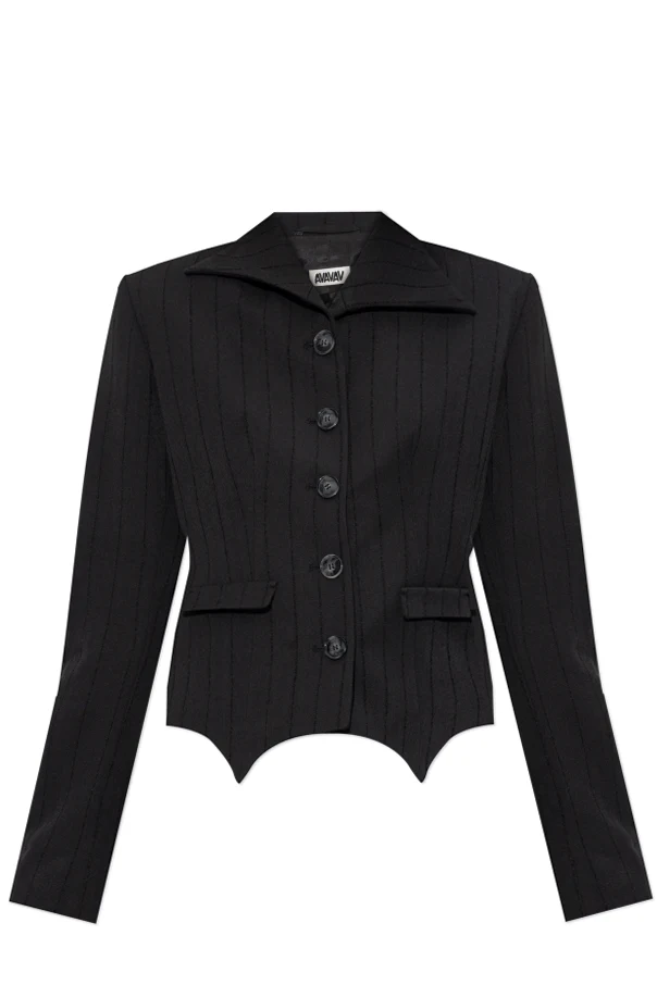 CZARNY Marynarka w prążki