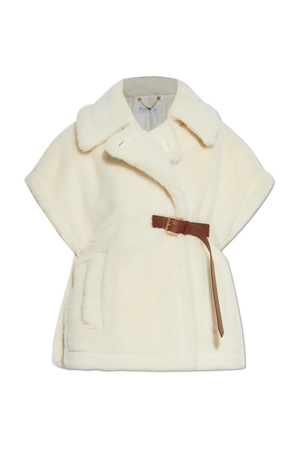 cream Futrzane poncho "Newabavo"