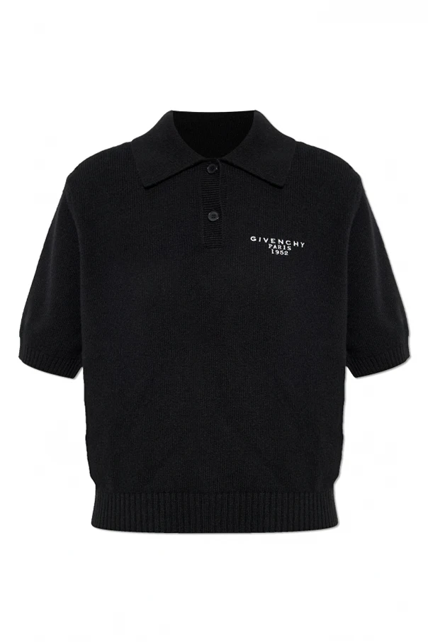 CZARNY Wełniane polo