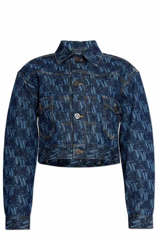 MARINEBLAU Jeansjacke mit Monogramm