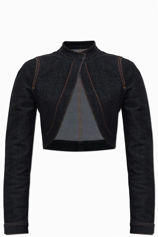 MARINEBLAU Jeansjacke mit Stehkragen