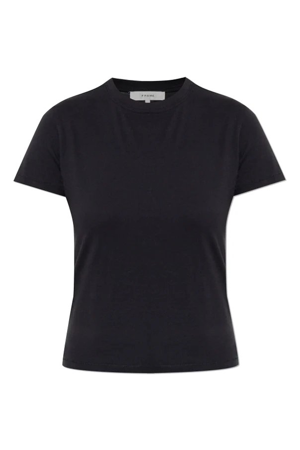 CZARNY T-shirt z okrągłym dekoltem