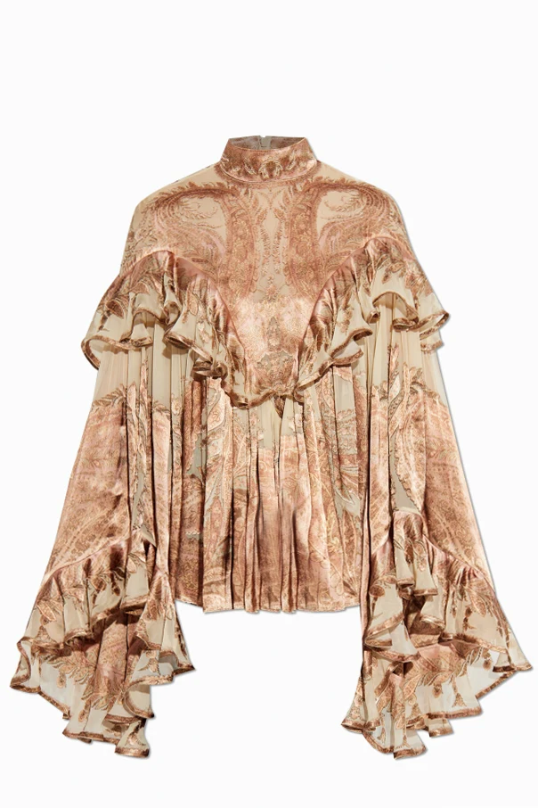 BEIGE Top mit Volants