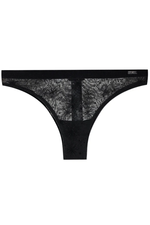 CZARNY Koronkowe figi