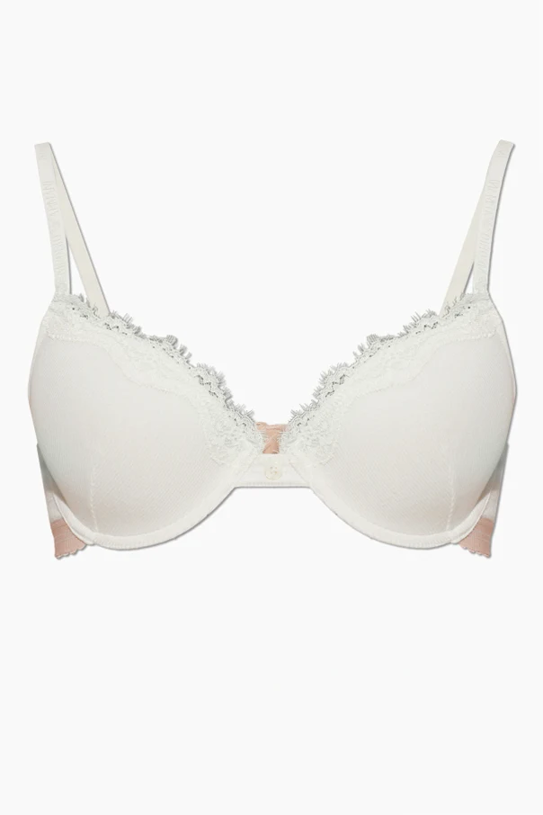 BIAŁY  Prążkowany biustonosz