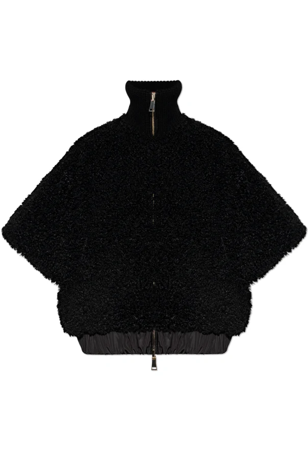 BLACK Reversible poncho