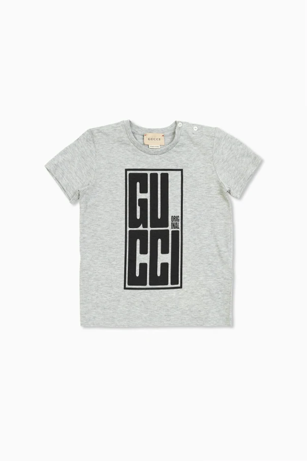 GREY T-shirt with printed logo
