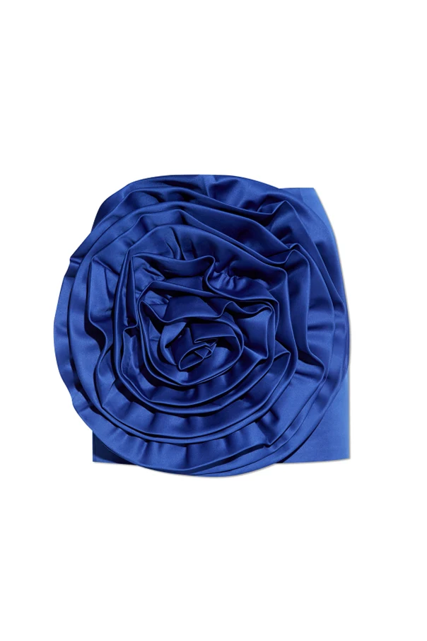 GRANATOWY Krótka spódnica z aplikacją