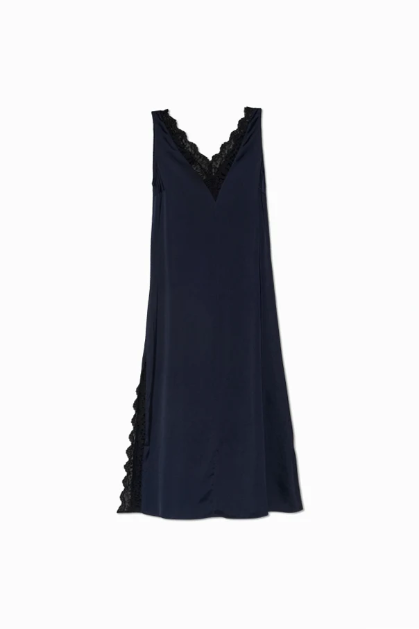 GRANATOWY Sukienka na ramiączkach