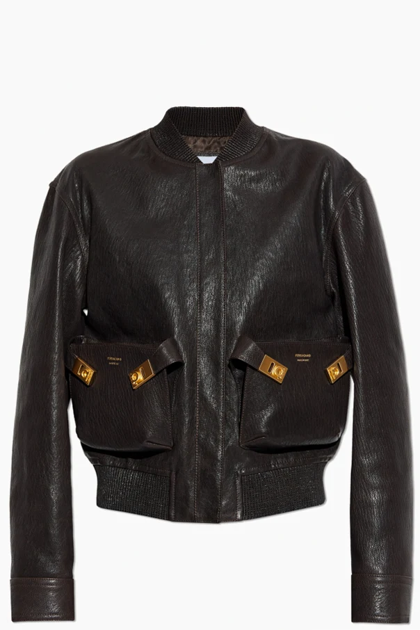 BRĄZOWY Skórzana kurtka