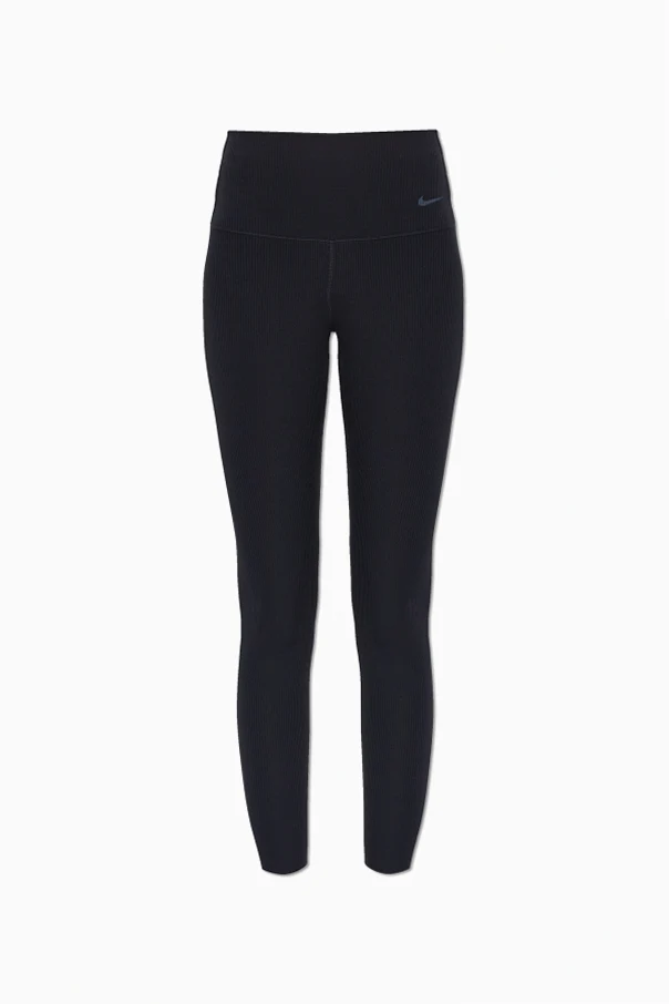 CZARNY Prążkowane legginsy treningowe