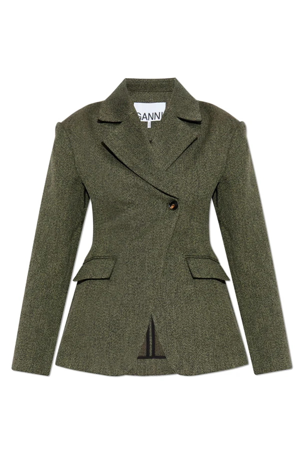 GRÜN Blazer mit Wollbesatz