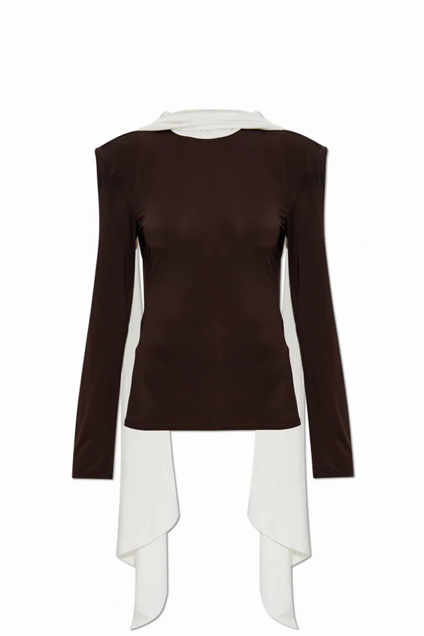 BRĄZOWY Top z odkrytymi plecami