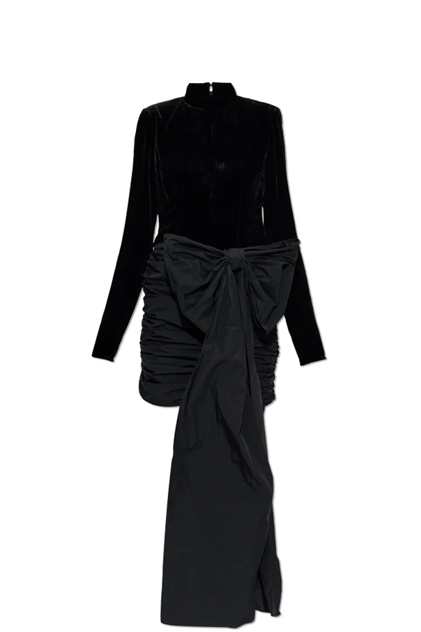 CZARNY Sukienka z łączonych materiałów