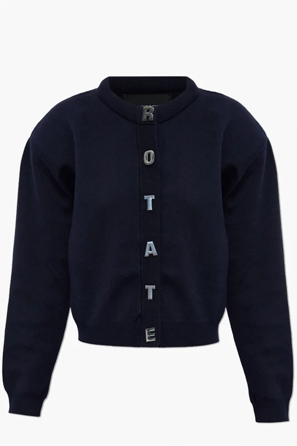 GRANATOWY Kardigan z  logo